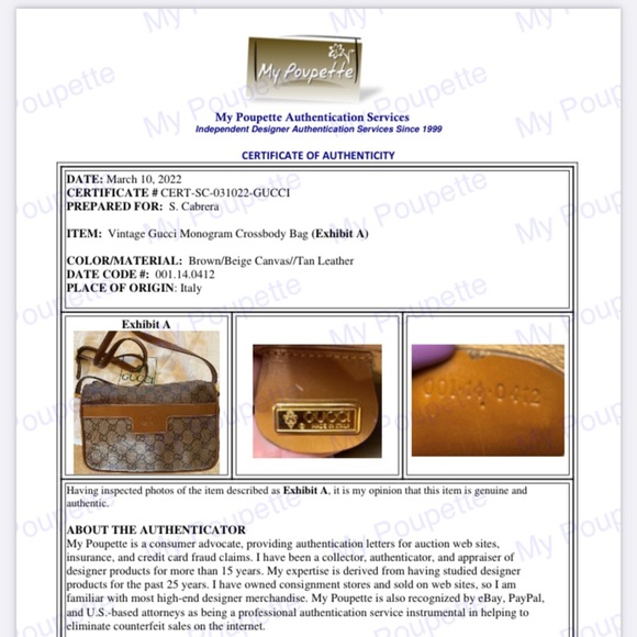 SOLD Vintage Authentic Gucci GG Monogram Tan Brown Crossbody Purse Handbag - Picture 4 of 16